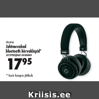 Allahindlus - Acme Juhtmevabad bluetooth kõrvaklapid*