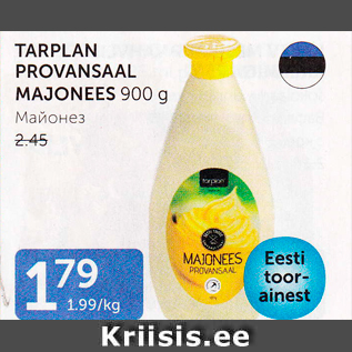 Allahindlus - TARPLAN PROVANSAAL MAJONEES 900 g