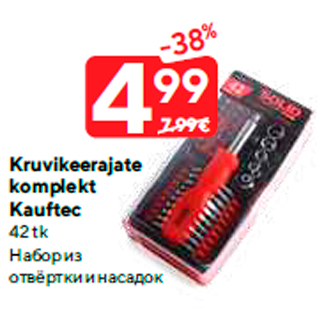 Allahindlus - Kruvikeerajate komplekt Kauftec 42 tk