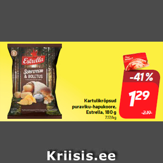Скидка - Картофельные чипсы со сметаной и боровиками, Estrella, 180 г