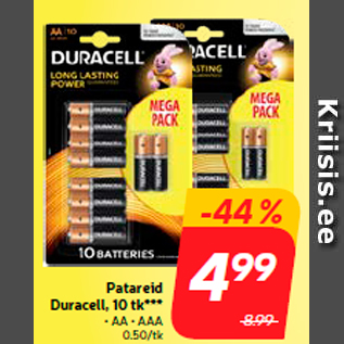 Скидка - Батарейки Duracell, 10 шт. ***