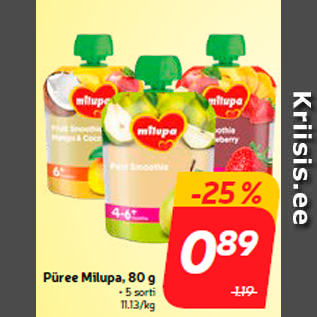 Allahindlus - Püree Milupa, 80 g