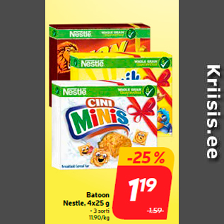 Скидка - Батончики Nestle, 4x25 г