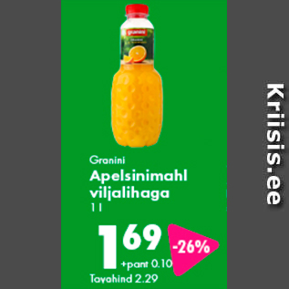 Скидка - Апельсиновый сок Granini с мякотью 1 л