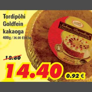 Allahindlus - Tordipõhi Goldfein kakaoga