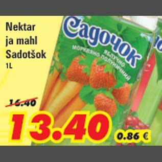 Allahindlus - Nektar ja mahl Sadotšok