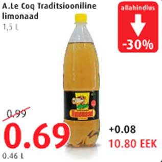Allahindlus - A.Le Coq Traditsiooniline limonaad