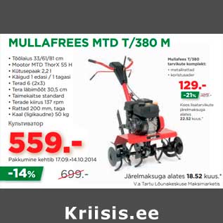 Allahindlus - MULLAFREES MTD T/380 M