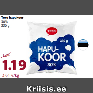 Allahindlus - Tere hapukoor 30% 330 g