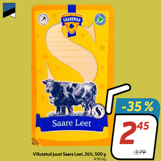 Allahindlus - Viilutatud juust Saare Leet, 26%, 500 g