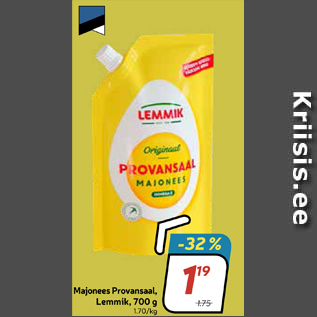 Allahindlus - Majonees Provansaal, Lemmik, 700 g