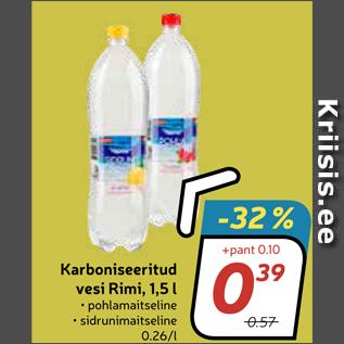 Allahindlus - Karboniseeritud vesi Rimi, 1,5 l