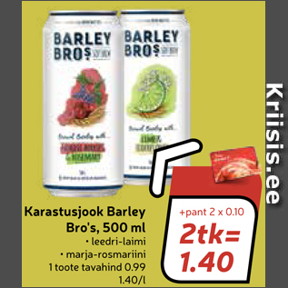 Allahindlus - Karastusjook Barley