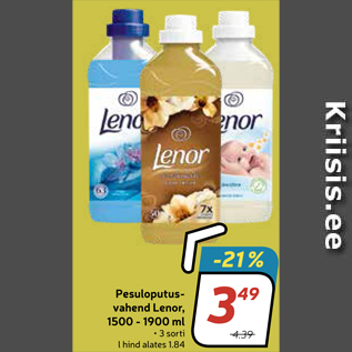 Allahindlus - Pesuloputusvahend Lenor, 1500 - 1900 ml