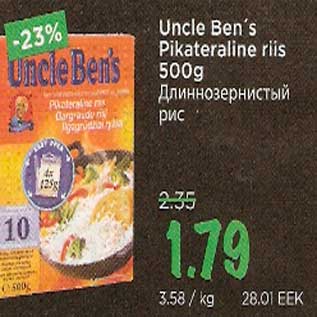 Allahindlus - Uncle Ben`s Pikateraline riis