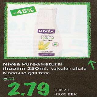 Allahindlus - Nivea Pure&Natural ihupiim