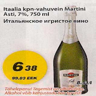 Allahindlus - Itaalia kpn-vahuvein Martini Asti