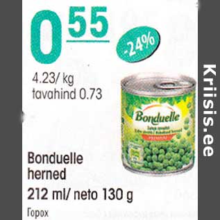 Allahindlus - Bonduelle herned 212ml/neto 130 g