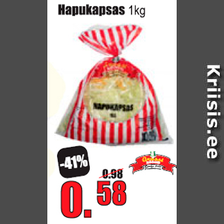 Allahindlus - Hapukapsas 1 kg