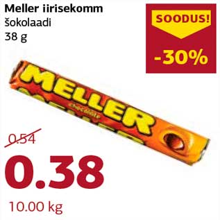Allahindlus - Meller iirisekomm šokolaadi 38 g
