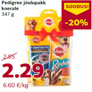 Allahindlus - Pedigree jõulupakk koerale 347 g