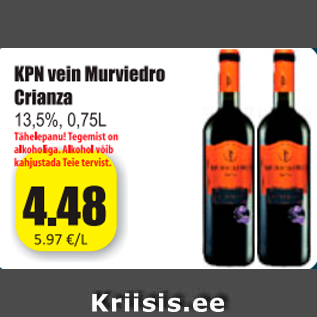 Allahindlus - KPN vein Murviedro Crianza