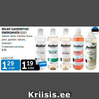 Allahindlus - BELIEF GASEERITUD ENERGIAVESI 0,53 L