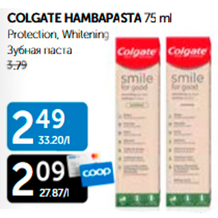 Allahindlus - COLGATE HAMBAPASTA 75 ml