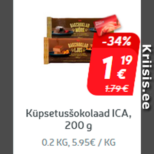 Скидка - Шоколад для выпечки ICA, 200 г