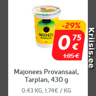 Allahindlus - Majonees Provansaal, Tarplan, 430 g