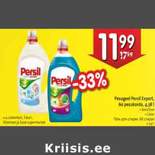 Allahindlus - Pesugeel Persil Expert, 60 pesukorda, 4,38 l