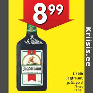 Allahindlus - Liköör Jägtraum, 30%, 70 cl