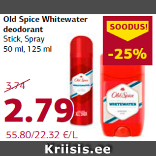 Allahindlus - Old Spice Whitewater deodorant