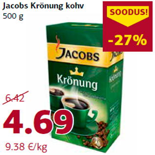 Allahindlus - Jacobs Krönung kohv 500 g