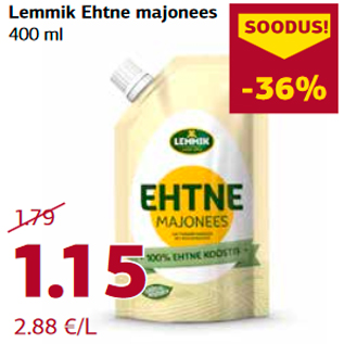 Allahindlus - Lemmik Ehtne majonees 400 ml