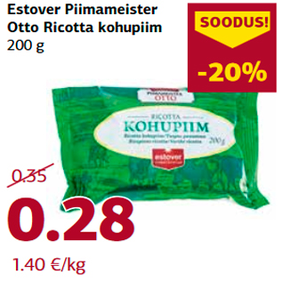 Allahindlus - Estover Piimameister Otto Ricotta kohupiim 200 g