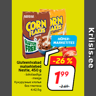 Allahindlus - Gluteenivabad maisehlebed Nestle, 450 g