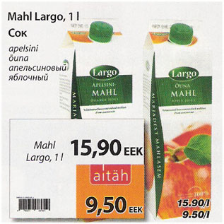 Allahindlus - Mahl Largo, 1 L
