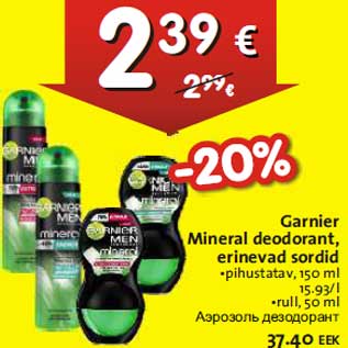 Allahindlus - Garnier Mineral deodorant