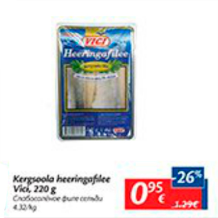 Allahindlus - Kergsoola heeringafilee Vici, 220 g