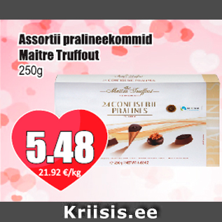 Скидка - Ассорти из пралиновых конфет Maitre Truffout 250 г