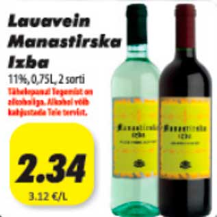 Allahindlus - Lauavein Manastirska Izba, 11%, 0,75l, 2 sorti