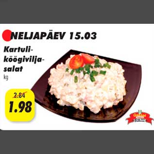Allahindlus - Kartuliköögiviljasalat, kg