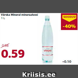 Allahindlus - Värska Mineral mineraalvesi 1 L