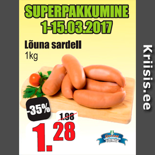 Allahindlus - Lõuna sardell 1 kg