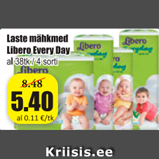 Allahindlus - Laste mähkmed Libero Every Day