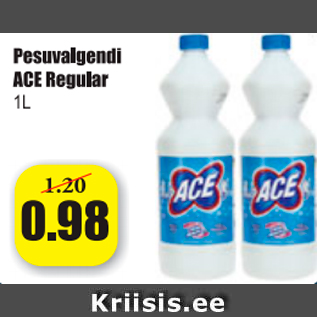 Allahindlus - Pesuvalgendi ACE regular 1 l