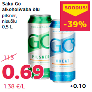 Allahindlus - Saku Go alkoholivaba õlu