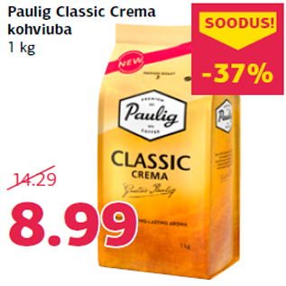 Allahindlus - Paulig Classic Crema kohviuba 1 kg