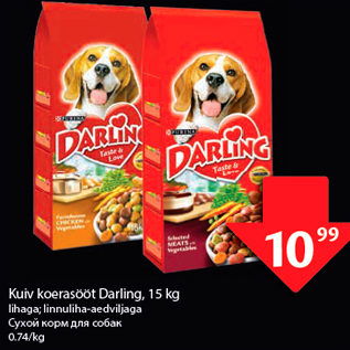 Allahindlus - Kuiv koerasööt Darling, 15 kg